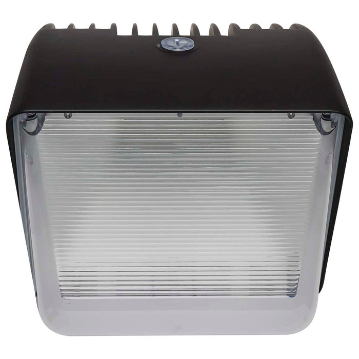 Wall Pack Nuvo 65-656 40 Watt Small LED Wall Pack with Integrated Bypassable Photocell - CCT Selectable - 120-277 Volts - Dusk to Dawn Security Lighting - IP65 - Bronze Finish Nuvo