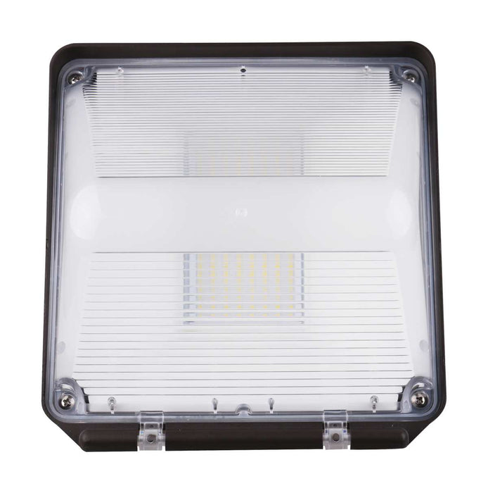 Wall Pack Nuvo 65-656 40 Watt Small LED Wall Pack with Integrated Bypassable Photocell - CCT Selectable - 120-277 Volts - Dusk to Dawn Security Lighting - IP65 - Bronze Finish Nuvo