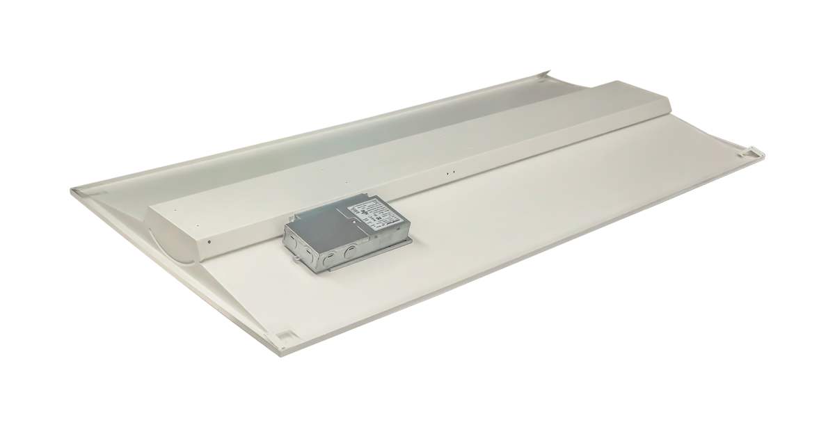 Troffer Nuvo 65-691 2X4 Single Basket LED Troffer Fixture - Wattage Selectable - CCT Selectable - Lumens Selectable - 100-277V - White Finish Nuvo