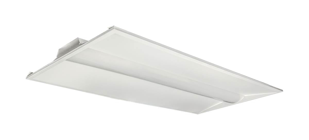 Troffer Nuvo 65-691 2X4 Single Basket LED Troffer Fixture - Wattage Selectable - CCT Selectable - Lumens Selectable - 100-277V - White Finish Nuvo