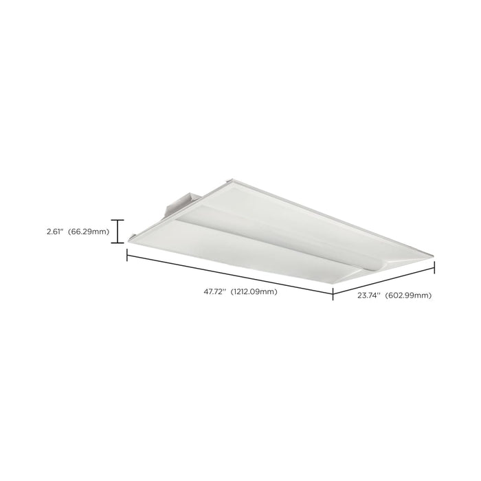 Troffer Nuvo 65-691 2X4 Single Basket LED Troffer Fixture - Wattage Selectable - CCT Selectable - Lumens Selectable - 100-277V - White Finish Nuvo