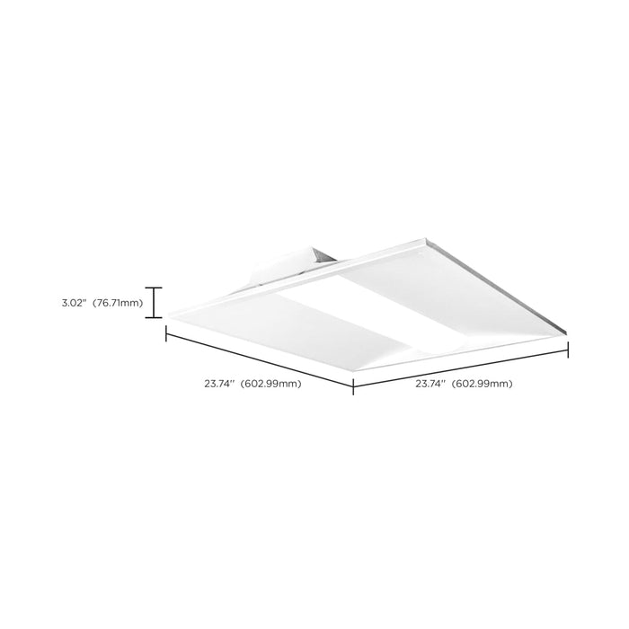 Single Basket Troffer Nuvo 65-692 2X2 Emergency Backup - Single Basket LED Troffer Fixture - Wattage Selectable - CCT Selectable - Lumens Selectable - White Finish Nuvo