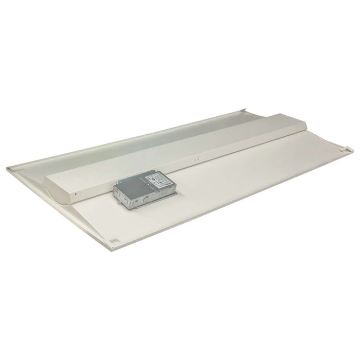 Single Basket Troffer Nuvo 65-693 2X4 Emergency Backup - Single Basket LED Troffer Fixture - Wattage Selectable - CCT Selectable - Lumens Selectable - White Finish Nuvo