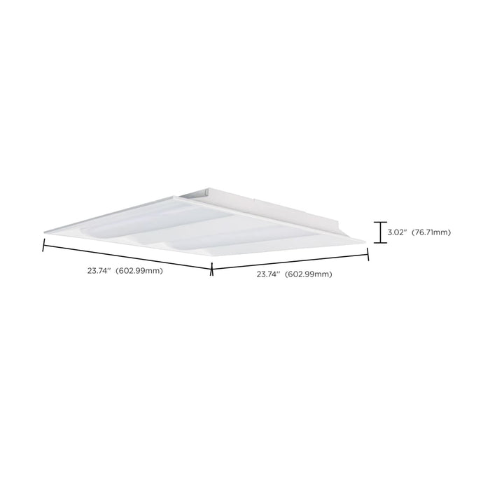 Double Basket Troffer Nuvo 65-696 2X2 Emergency Backup - Double Basket LED Troffer Fixture - Wattage Selectable - CCT Selectable - Lumens Selectable - White Finish Nuvo