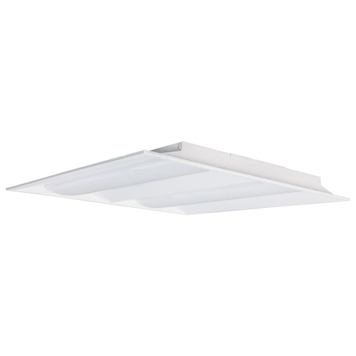 Double Basket Troffer Nuvo 65-696 2X2 Emergency Backup - Double Basket LED Troffer Fixture - Wattage Selectable - CCT Selectable - Lumens Selectable - White Finish Nuvo