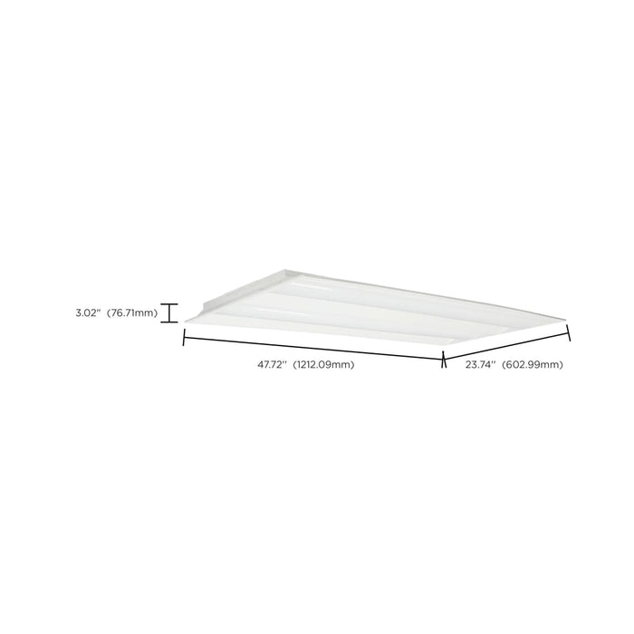 Double Basket Troffer Nuvo 65-697 2X4 Emergency Backup - Double Basket LED Troffer Fixture - Wattage Selectable - CCT Selectable - Lumens Selectable - White Finish Nuvo
