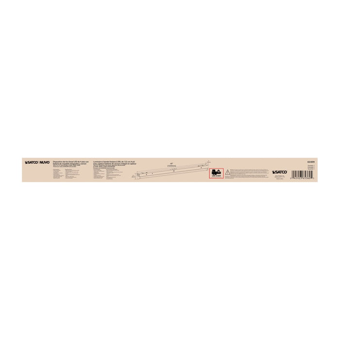 Strip Light Nuvo 65-699 LED 4 ft - Linear Strip Light - 30W/40W/50W - White Finish - CCT Selectable - 100-277V - Integrated EM & Sensor Nuvo