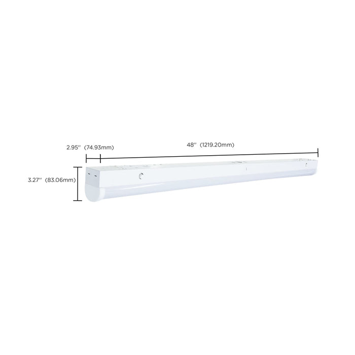 Strip Light Nuvo 65-699 LED 4 ft - Linear Strip Light - 30W/40W/50W - White Finish - CCT Selectable - 100-277V - Integrated EM & Sensor Nuvo