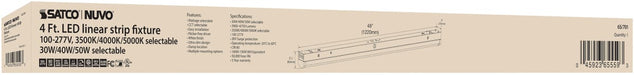 Strip Light Nuvo 65-701 4 ft. LED - Linear Strip Light - Wattage and CCT Selectable - White Finish Nuvo