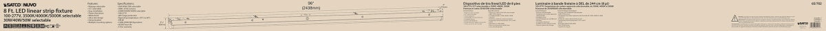 Strip Light Nuvo 65-702 8 ft. LED - Linear Strip Light - Wattage and CCT Selectable - White Finish Nuvo