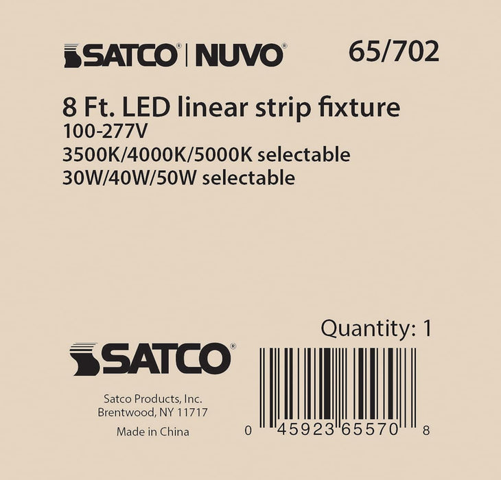 Strip Light Nuvo 65-702 8 ft. LED - Linear Strip Light - Wattage and CCT Selectable - White Finish Nuvo