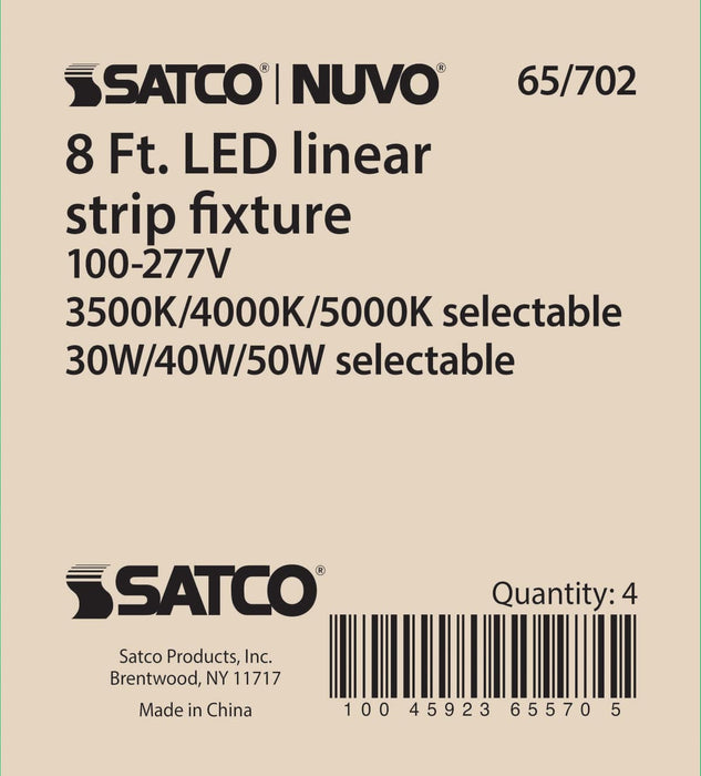 Strip Light Nuvo 65-702 8 ft. LED - Linear Strip Light - Wattage and CCT Selectable - White Finish Nuvo