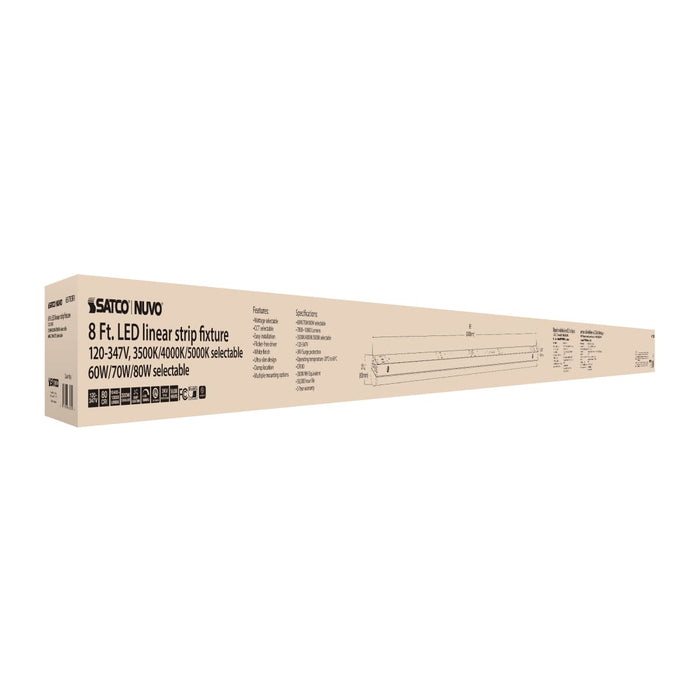 Strip Light Nuvo 65-703R1 8 Foot LED Linear Strip Light - Field Selectable - White Finish Nuvo