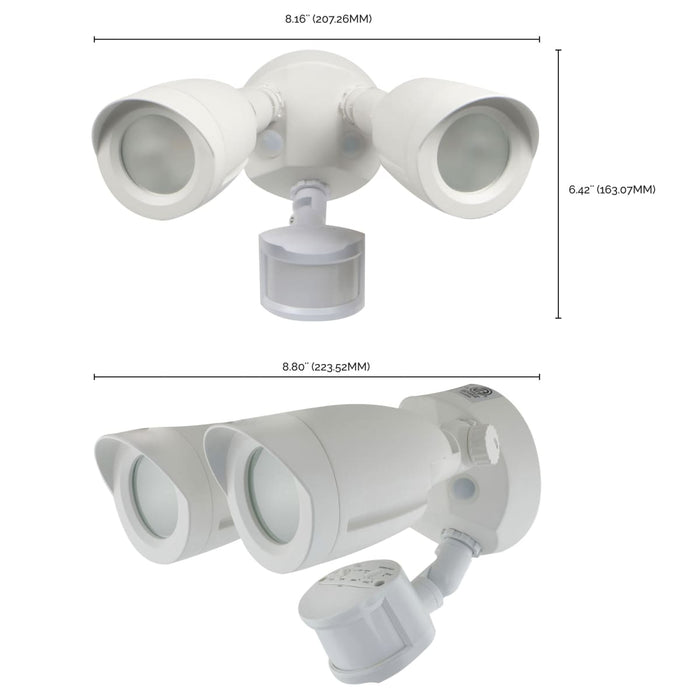 Security Lighting Nuvo 65-717 LED Security Light - Dual Head - Motion Sensor Included - White Finish - 4000K Nuvo
