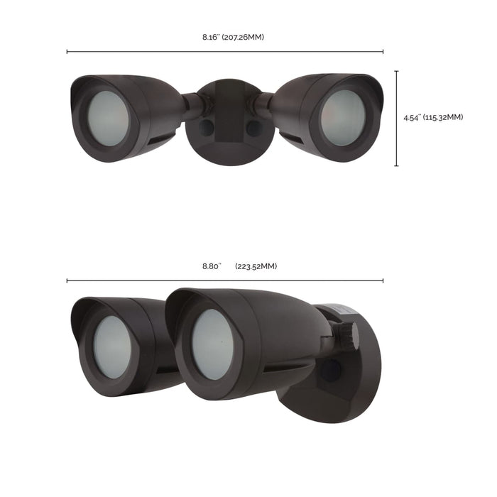Security Lighting Nuvo 65-718 LED Security Light - Dual Head - Bronze Finish - 4000K Nuvo