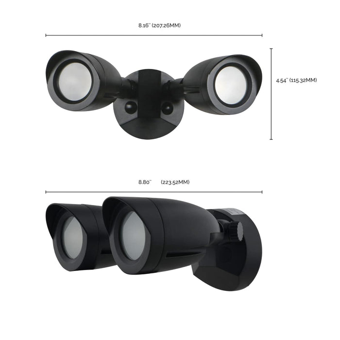 Security Lighting Nuvo 65-720 LED Security Light - Dual Head - Black Finish - 4000K Nuvo