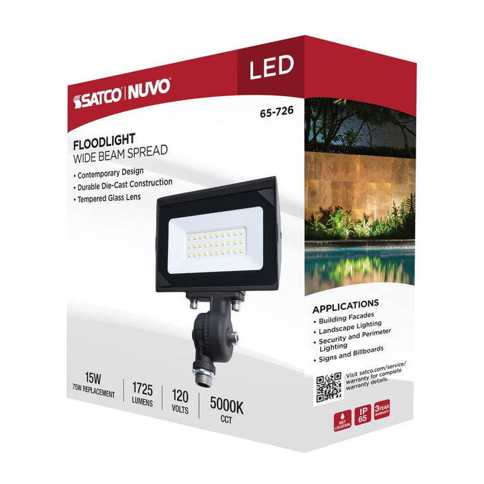 Flood Light Satco 65-726 15 Watt LED DOB Tempered Glass Flood Light - 5000K CCT - Bronze Finish Satco