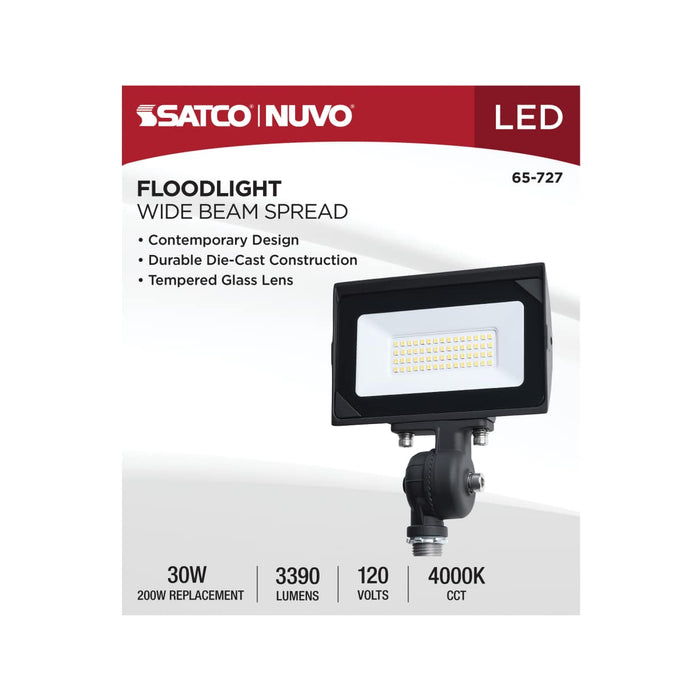 Flood Light Satco 65-727 30 Watt LED DOB Tempered Glass Flood Light - 4000K CCT - Bronze Finish Satco