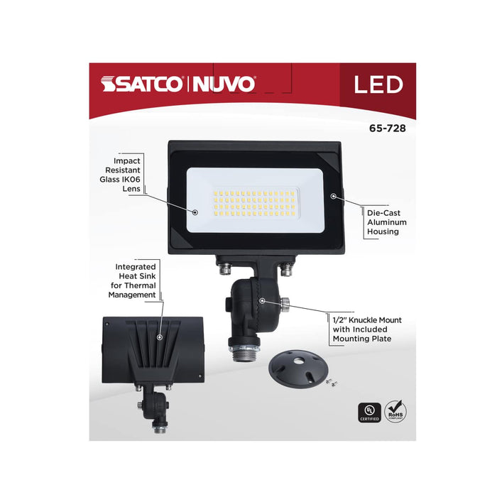 Flood Light Satco 65-728 30 Watt LED DOB Tempered Glass Flood Light - 5000K CCT - Bronze Finish Satco