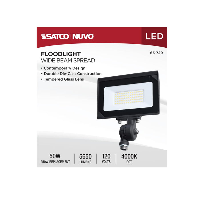 Flood Light Satco 65-729 50 Watt LED DOB Tempered Glass Flood Light - 4000K CCT - Bronze Finish Satco