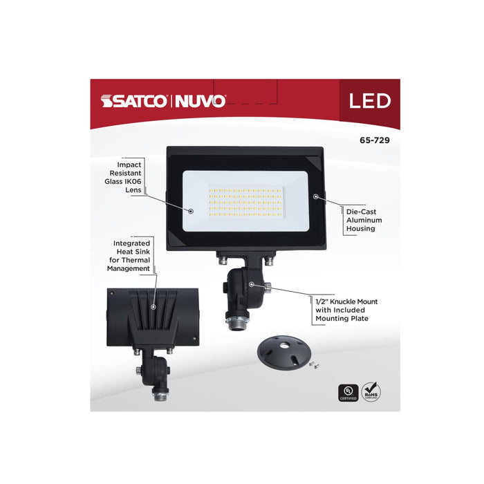 Flood Light Satco 65-729 50 Watt LED DOB Tempered Glass Flood Light - 4000K CCT - Bronze Finish Satco
