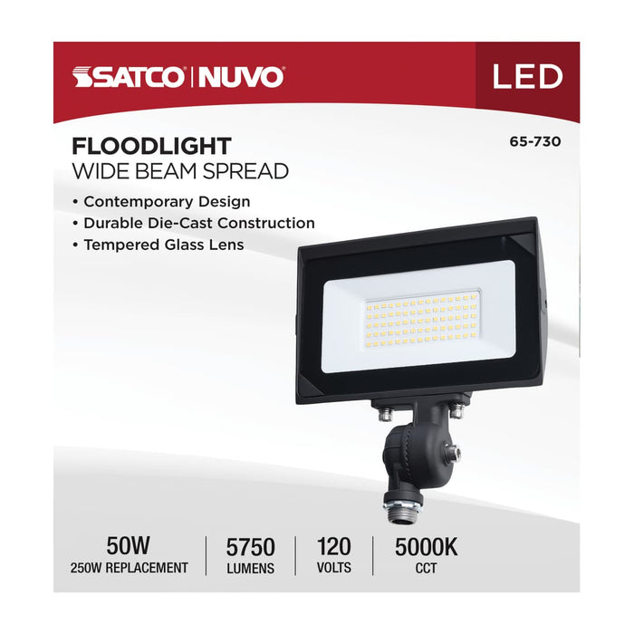 Flood Light Satco 65-730 50 Watt LED DOB Tempered Glass Flood Light - 5000K CCT - Bronze Finish Satco