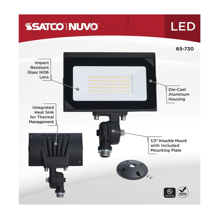Flood Light Satco 65-730 50 Watt LED DOB Tempered Glass Flood Light - 5000K CCT - Bronze Finish Satco