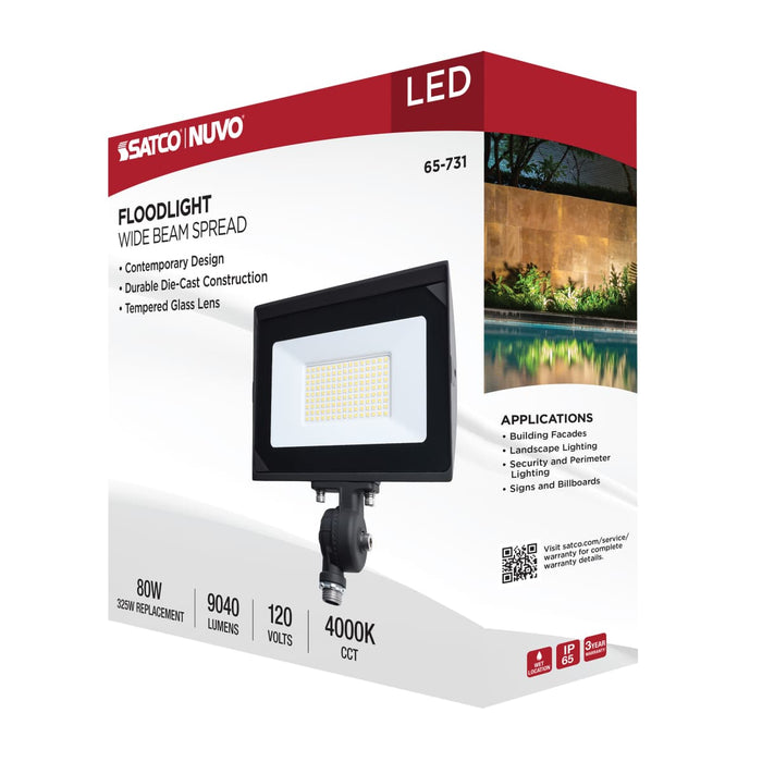 Flood Light Satco 65-731 80 Watt LED DOB Tempered Glass Flood Light - 4000K CCT - Bronze Finish Satco