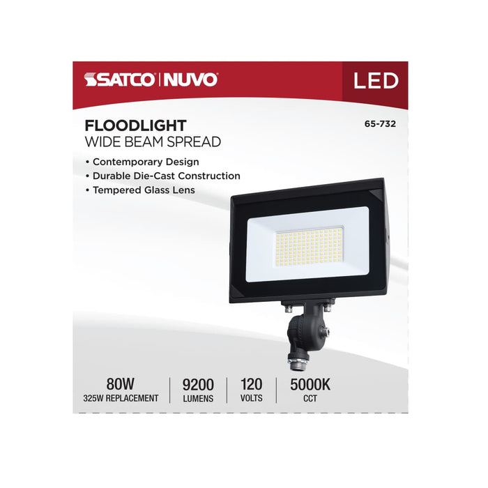 Flood Light Satco 65-732 80 Watt LED DOB Tempered Glass Flood Light - 5000K CCT - Bronze Finish Satco