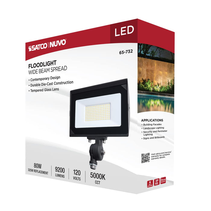 Flood Light Satco 65-732 80 Watt LED DOB Tempered Glass Flood Light - 5000K CCT - Bronze Finish Satco