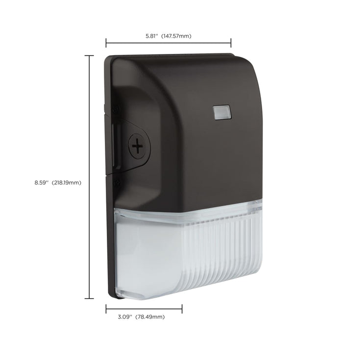 Wall Pack Nuvo 65-747 LED Small Wall Pack - 20W - CCT Selectable 3K/4K/5K - Black Finish - 100-277V Nuvo