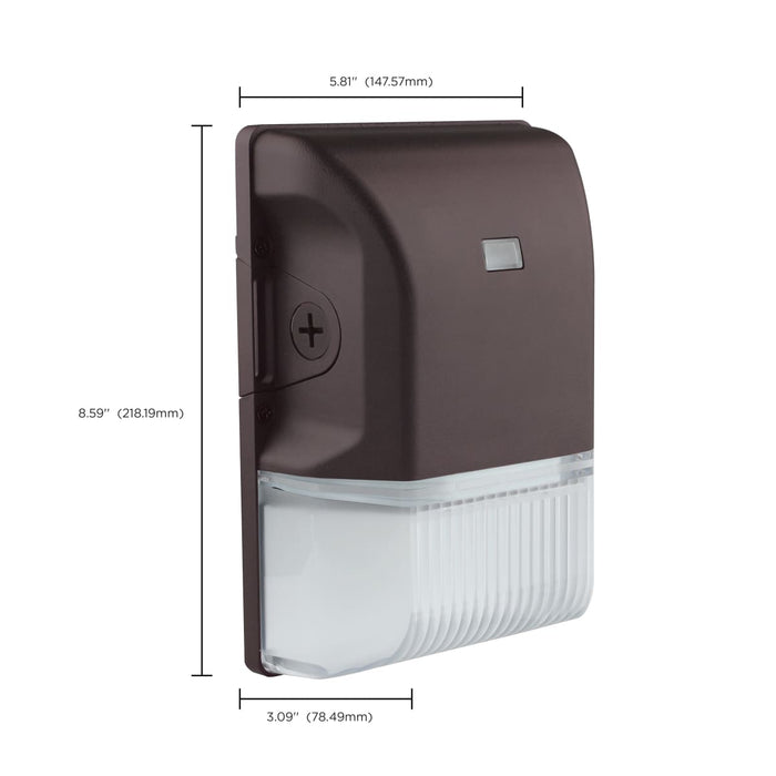 Wall Pack Nuvo 65-748 LED Small Wall Pack - 20W - CCT Selectable 3K/4K/5K - Bronze Finish - 100-277V Nuvo