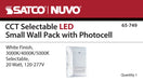 Wall Pack Nuvo 65-749 LED Small Wall Pack - 20W - CCT Selectable 3K/4K/5K - White Finish - 100-277V Nuvo