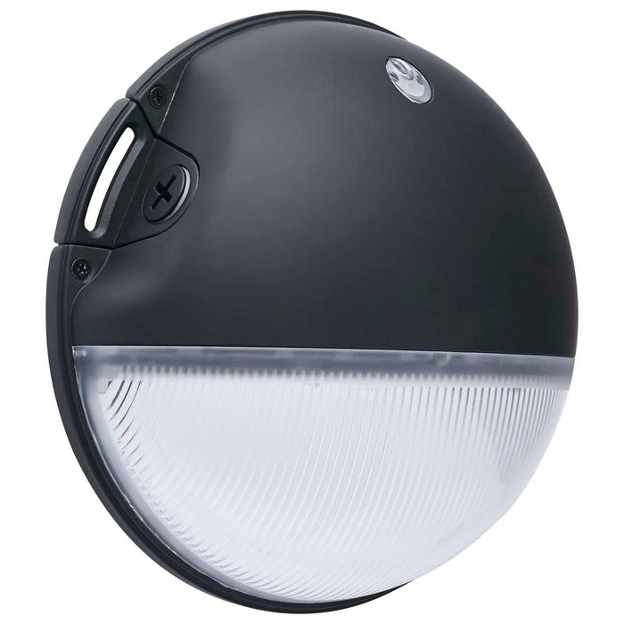 Area Light Nuvo 65-750 LED Small Round Wall Pack - 20W - CCT Selectable - Bypassable Photocell - 120-277 Volt - Black Finish Nuvo