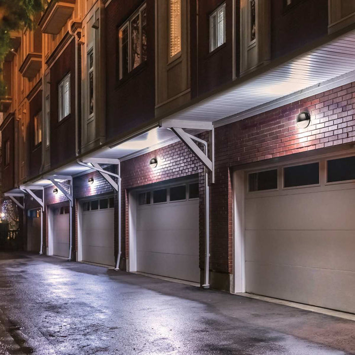 Area Light Nuvo 65-751 LED Small Round Wall Pack - 20W - CCT Selectable - Bypassable Photocell - 120-277 Volt - Bronze Finish Nuvo