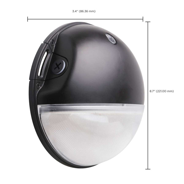 Area Light Nuvo 65-751 LED Small Round Wall Pack - 20W - CCT Selectable - Bypassable Photocell - 120-277 Volt - Bronze Finish Nuvo
