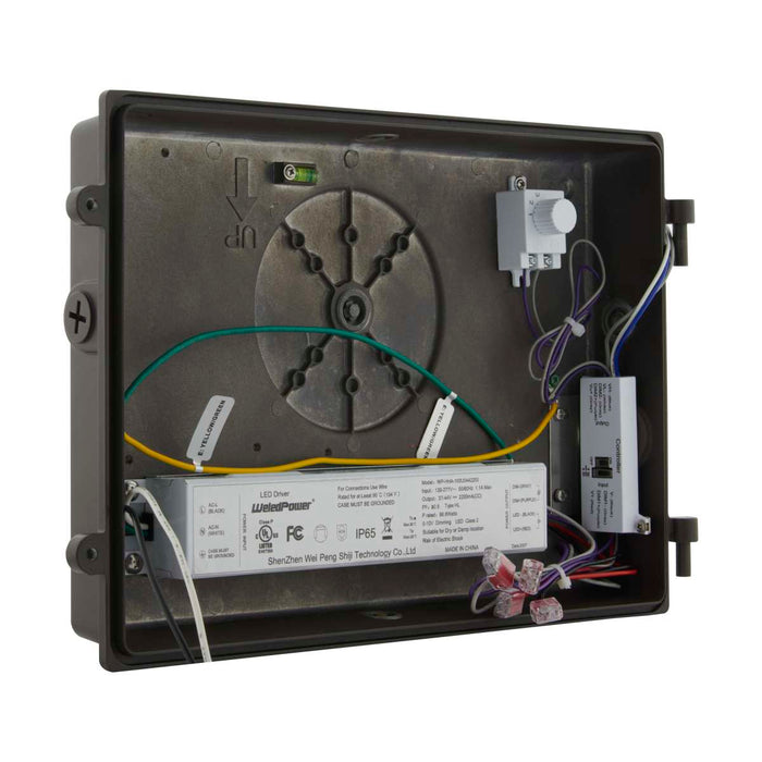 Wall Pack Nuvo 65-758 CCT and Wattage Adjustable LED Wall Pack - Integrated Bypassable Photocell - CCT Selectable from 3000, 4000 or 5000K - Wattage Selectable from 80, 100, or 120 Watt - 120-347 Volt - Bronze Finish Nuvo