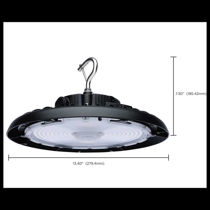 UFO Hi-Bay Nuvo 65-771R3 Wattage 150W/175W/200W and CCT Selectable 3K/4K/5K LED UFO High Bay - 120-347 Volt - Black Finish Nuvo