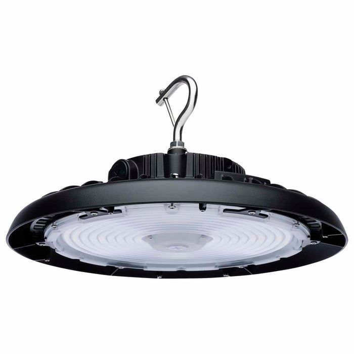 UFO Hi-Bay Nuvo 65-771R3 Wattage 150W/175W/200W and CCT Selectable 3K/4K/5K LED UFO High Bay - 120-347 Volt - Black Finish Nuvo
