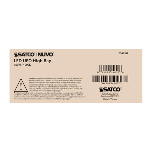 UFO Hi-Bay Nuvo 65-783R2 150 Watt UFO LED High Bay - 4000K - 20850 Lumens - 120-277 Volt - Black Finish Nuvo
