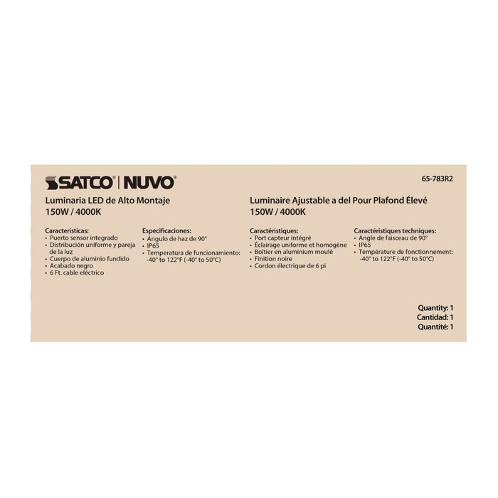 UFO Hi-Bay Nuvo 65-783R2 150 Watt UFO LED High Bay - 4000K - 20850 Lumens - 120-277 Volt - Black Finish Nuvo