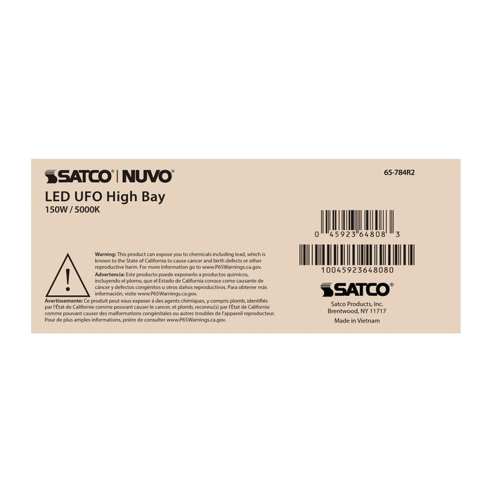 UFO Hi-Bay Nuvo 65-784R2 150 Watt UFO LED High Bay - 5000K - 21600 Lumens - 120-277 Volt - Black Finish Nuvo
