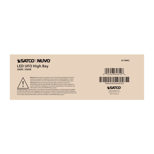 UFO Hi-Bay Nuvo 65-786R2 200 Watt UFO LED High Bay - 5000K - 28800 Lumens - 120-277 Volt - Black Finish Nuvo