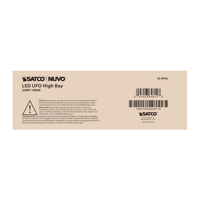 UFO Hi-Bay Nuvo 65-787R2 240 Watt UFO LED High Bay - 4000K - 33360 Lumens - 120-277 Volt - Black Finish Nuvo