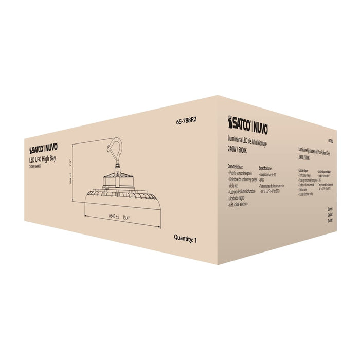 UFO Hi-Bay Nuvo 65-788R2 240 Watt UFO LED High Bay - 5000K - 34560 Lumens - 120-277 Volt - Black Finish Nuvo