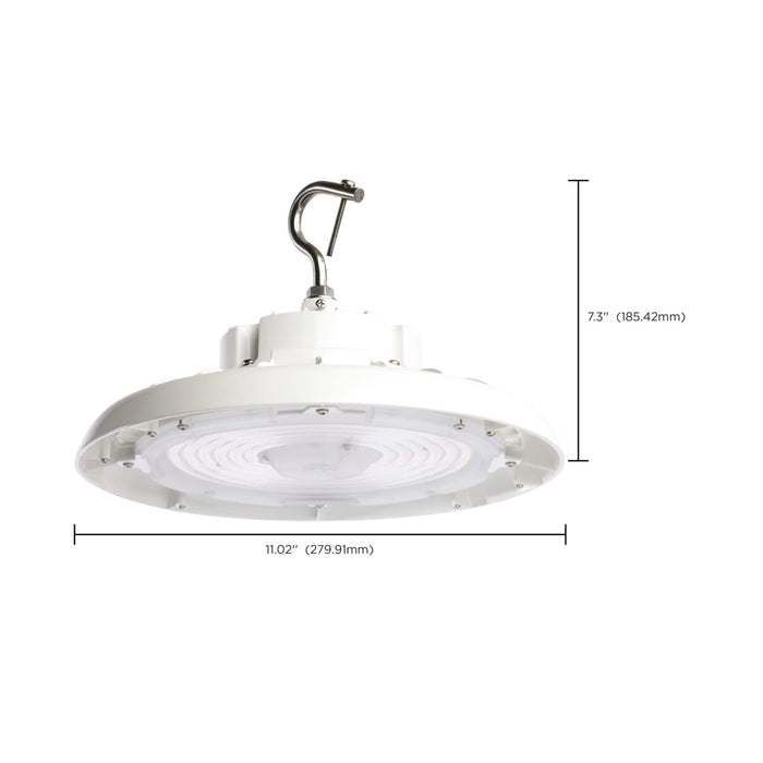 UFO Hi-Bay Nuvo 65-791R2 100 Watt UFO LED High Bay - 4000K - 14000 Lumens - 120-277 Volt - White Finish Nuvo
