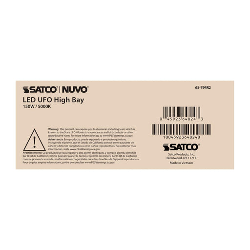 UFO Hi-Bay Nuvo 65-794R2 150 Watt UFO LED High Bay - 5000K - 21600 Lumens - 120-277 Volt - White Finish Nuvo