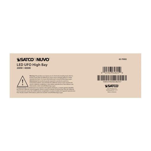 UFO Hi-Bay Nuvo 65-795R2 200 Watt UFO LED High Bay - 4000K - 28000 Lumens -120-277 Volt - White Finish Nuvo