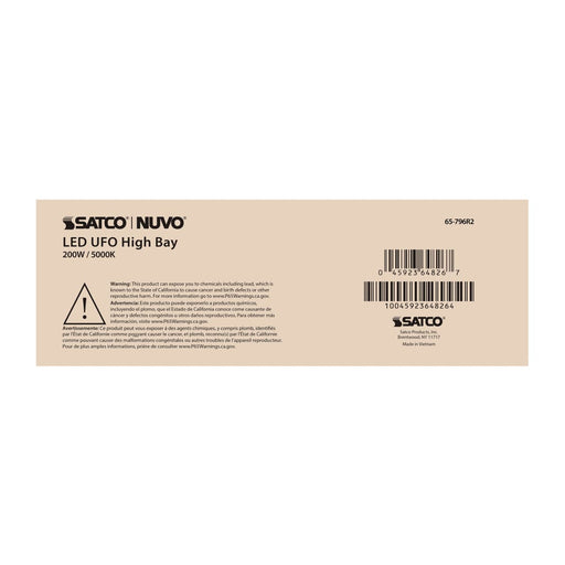 UFO Hi-Bay Nuvo 65-796R2 200 Watt UFO LED High Bay - 5000K - 28800 Lumens - 120-277 Volt - White Finish Nuvo