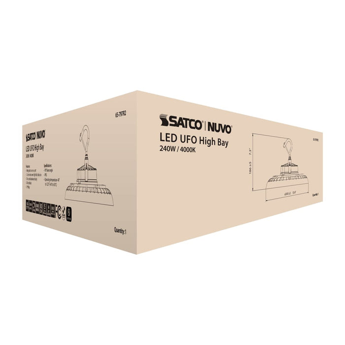 UFO Hi-Bay Nuvo 65-797R2 240 Watt UFO LED High Bay - 4000K - 33360 Lumens - 120-277 Volt - White Finish Nuvo